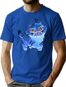 Cute Demon Cat K-Pop Demon Hunter T-Shirt for Men & Women, T-Shirts Graphic Tee - Blue