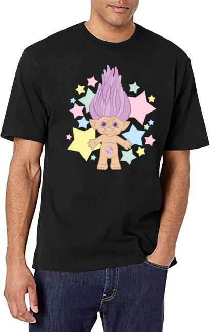 Cute Lucky Troll T-Shirt for Men & Women, T-Shirts Graphic Tee - Black