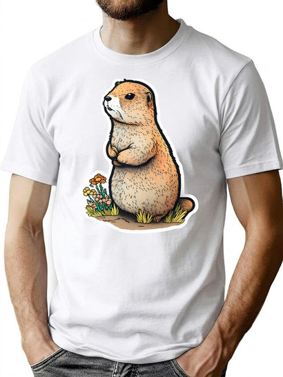 Cute Prairie Dog T-Shirt for Men & Women, T-Shirts Graphic Tee - Black