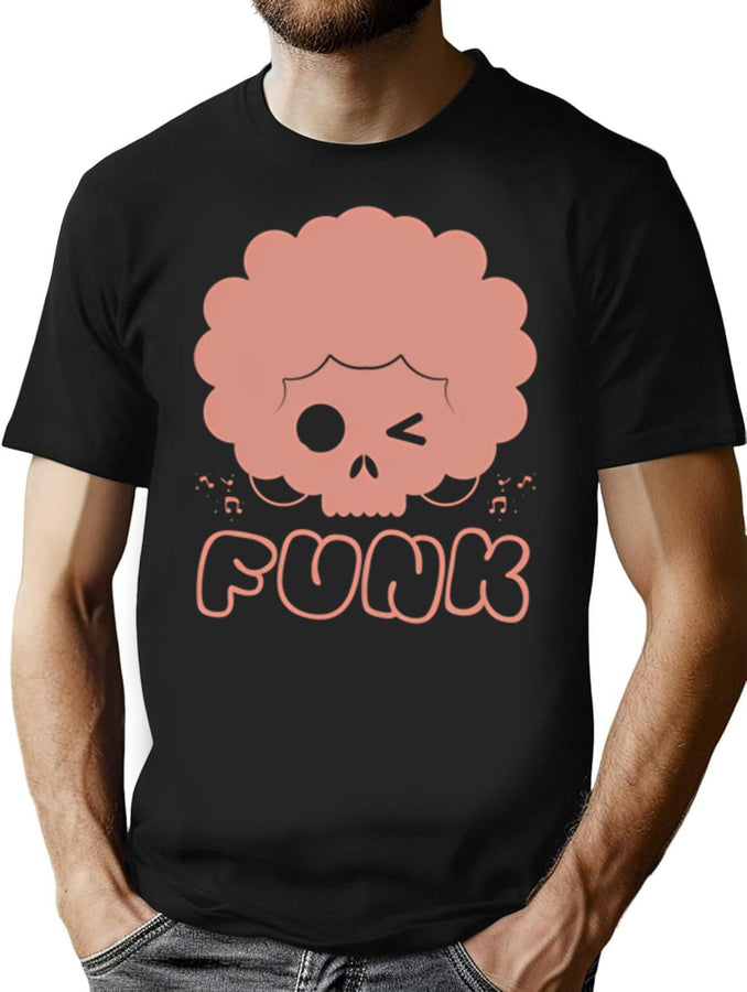 Cute Skull Funk Bootleg Graphic T-Shirt - Black