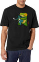 Cute Stabby Frog Being Held Back Let It Go Bro Artwork Asian Style Black T-Shirt - White