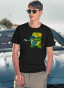Cute Stabby Frog Being Held Back Let It Go Bro Artwork Asian Style Black T-Shirt - Navy