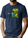 Cute Stabby Frog Being Held Back Let It Go Bro Artwork Asian Style Premium Heavyweight Cotton T-Shirt - Navy