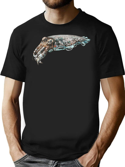 Cuttlefish T-Shirt for Men & Women, T-Shirts Graphic Tee - Black
