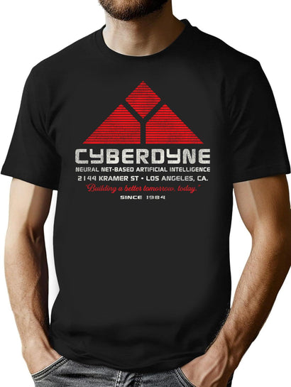Cyberdyne Systems Red Worn T-Shirt for Men & Women, T-Shirts Graphic Tee - Black
