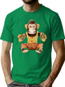 Cymbal Playing Chimp T-Shirt for Men & Women, T-Shirts Graphic Tee - Green