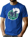 D Mavs Worn Out T-Shirt for Men & Women, T-Shirts Graphic Tee - Blue