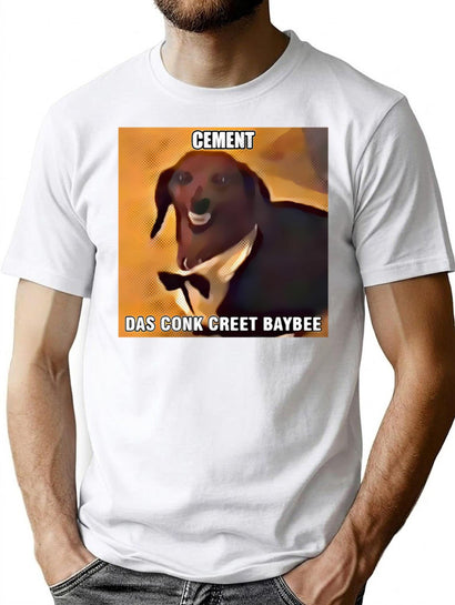 Dachsund Meme Cement Das Conk Creet Baybee Premium Heavyweight Cotton T-Shirt - Black