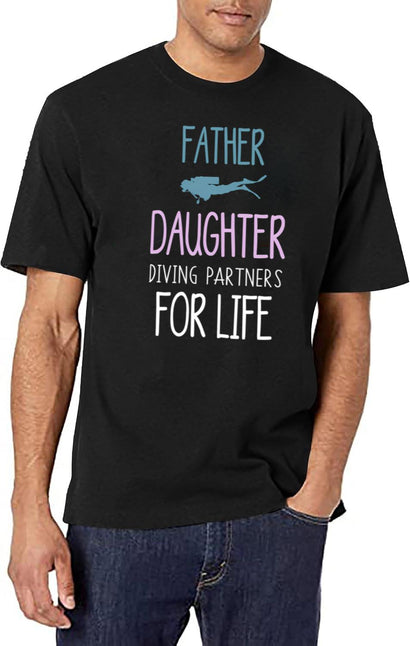 Dad And Daughter Diving Partners For Life Scuba Diving (1) T-Shirt for Men & Women, T-Shirts Graphic Tee - Black