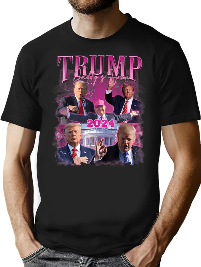 Daddy'S Home Take American Back Bootleg Design Bootleg Graphic T-Shirt - Black