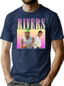 Darren Rivers Retro Bootleg Design Bootleg Graphic T-Shirt - Navy