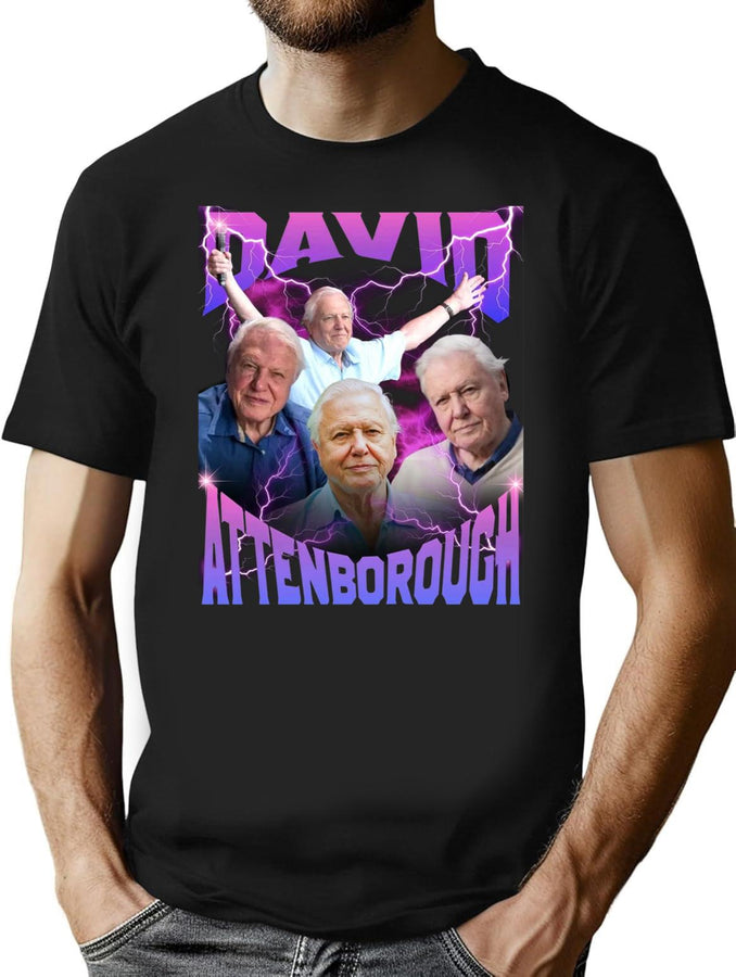 David Attenborough BBC Nature Documentary Lover Bootleg Rap Premium Heavyweight Cotton T-Shirt - Black