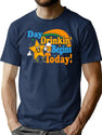 Day Drinkin Begins Today T-Shirt for Men & Women, T-Shirts Graphic Tee - Navy