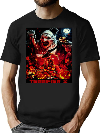 Day Gift Terrifier Movie Poster Horror Cool Gifts T-Shirt for Men & Women, T-Shirts Graphic Tee - Black