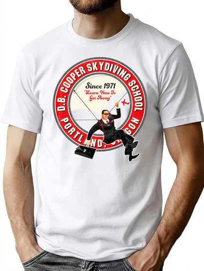 Db Cooper Skydiving School T-Shirt for Men & Women, T-Shirts Graphic Tee - Black