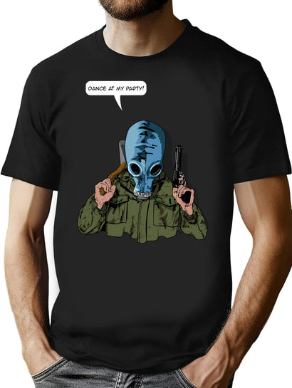 Dead Man'S Shoes Dance At My Party Comic Style Illustration T-Shirt for Men & Women, T-Shirts Graphic Tee - Black