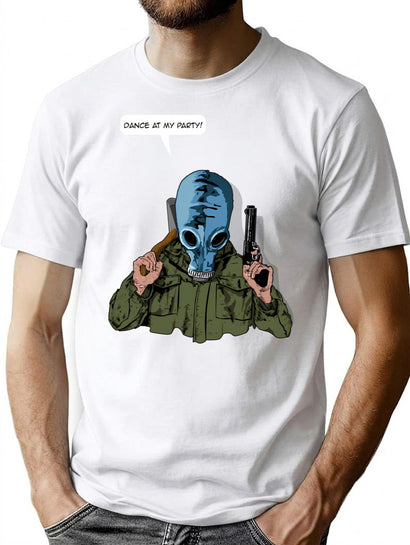 Dead Man'S Shoes Dance At My Party Comic Style Illustration T-Shirt for Men & Women, T-Shirts Graphic Tee - Black