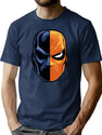 Deathstroke - Mask (More Detail) Premium Heavyweight Cotton T-Shirt - Navy