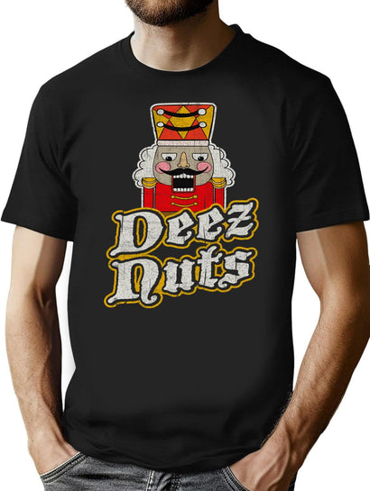 Deez Nuts Nutcracker T-Shirt for Men & Women, T-Shirts Graphic Tee - Black