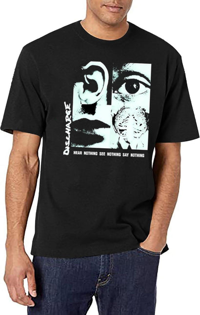 Discharge T-Shirt for Men & Women, T-Shirts Graphic Tee - Black