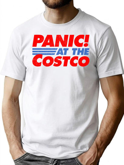 Distressed Panic at The Costco Funny Meme Premium Heavyweight Cotton T-Shirt - Black