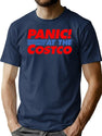 Distressed Panic at The Costco Funny Meme Premium Heavyweight Cotton T-Shirt - Navy