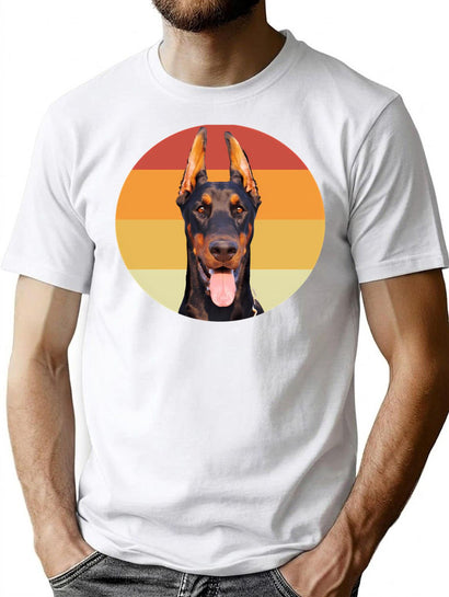 Doberman Pinscher Vintage Retro Face Dog T-Shirt for Men & Women, T-Shirts Graphic Tee - Black