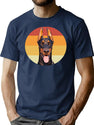 Doberman Pinscher Vintage Retro Face Dog T-Shirt for Men & Women, T-Shirts Graphic Tee - Navy