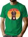 Doberman Pinscher Vintage Retro Face Dog T-Shirt for Men & Women, T-Shirts Graphic Tee - Green