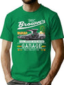 Doc Brown'S Auto Repair Garage Delorean Car ( Ucs Llc And Amblin) T-Shirt for Men & Women, T-Shirts Graphic Tee - Green