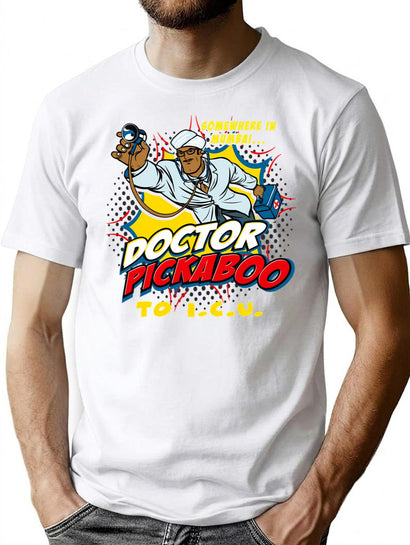 Doctor Pickaboo To I C U T-Shirt for Men & Women, T-Shirts Graphic Tee - Black