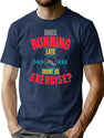 Does Running Late Count As Exercise White - Funny Gym T-Shirt for Men & Women, T-Shirts Graphic Tee - Navy