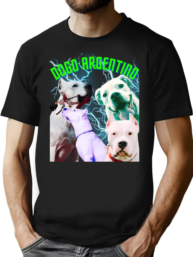 Dogo Argentino 90S Bootleg Style Bootleg Graphic T-Shirt - Black