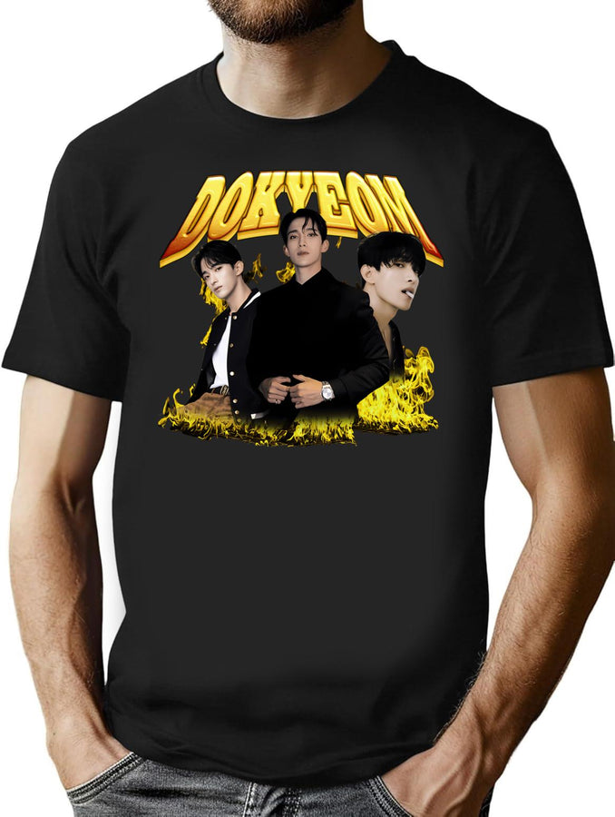 Dokyeom Vintage Bootleg Tee Bootleg Graphic T-Shirt - Black