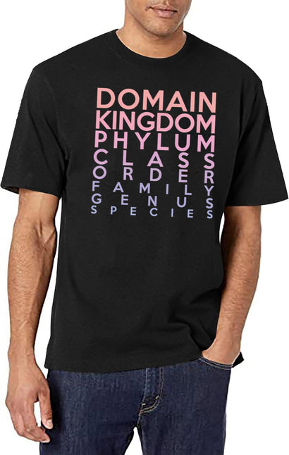 Domain Kingdom Phylum Class Family Genus Species Black T-Shirt - Black
