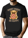 Donut Worry Be Happy An Adorable And Funny Design Of A Pug Hugging A Giant Donut T-Shirt for Men & Women, T-Shirts Graphic Tee - Black