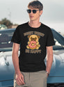 Donut Worry Be Happy An Adorable And Funny Design Of A Pug Hugging A Giant Donut T-Shirt for Men & Women, T-Shirts Graphic Tee - Navy