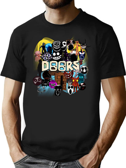 Doors All The Entities New Doors Game Update T-Shirt for Men & Women, T-Shirts Graphic Tee - Black