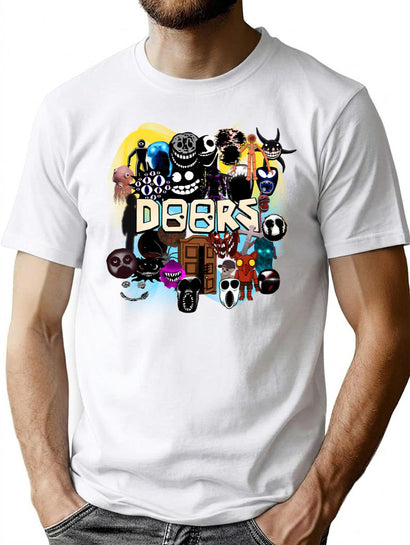 Doors All The Entities New Doors Game Update T-Shirt for Men & Women, T-Shirts Graphic Tee - Black