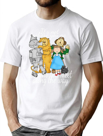 Dorothy Quotes It'S Not Where You Go It'S Who You Meet Along The Way Vintage Fantasy (5) T-Shirt for Men & Women, T-Shirts Graphic Tee - Black