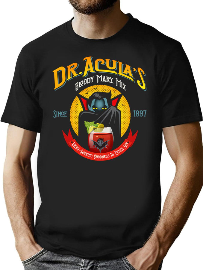 Dr. Acula'S Bloody Mary Mix T-Shirt for Men & Women, T-Shirts Graphic Tee - Black
