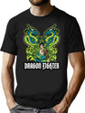 Dragon Fighter Bootleg Graphic T-Shirt - Black