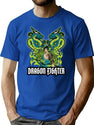 Dragon Fighter Bootleg Graphic T-Shirt - Blue