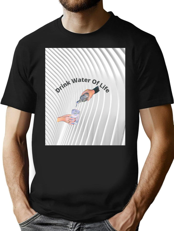 Drink Water Of Life (8) Bootleg Graphic T-Shirt - Black