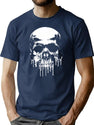Dripping Skull T-Shirt for Men & Women, T-Shirts Graphic Tee - Navy