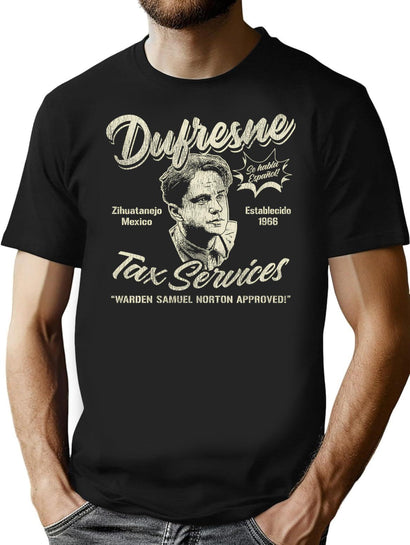 Dufresne Tax Services Dks Worn T-Shirt for Men & Women, T-Shirts Graphic Tee - Black