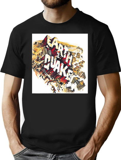 Earthquake Classic T-Shirt for Men & Women, T-Shirts Graphic Tee - Black