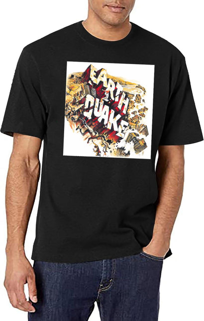 Earthquake Classic T-Shirt for Men & Women, T-Shirts Graphic Tee - Black