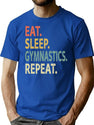 Eat Sleep Gymnastics Repeat T-Shirt for Men & Women, T-Shirts Graphic Tee - Blue