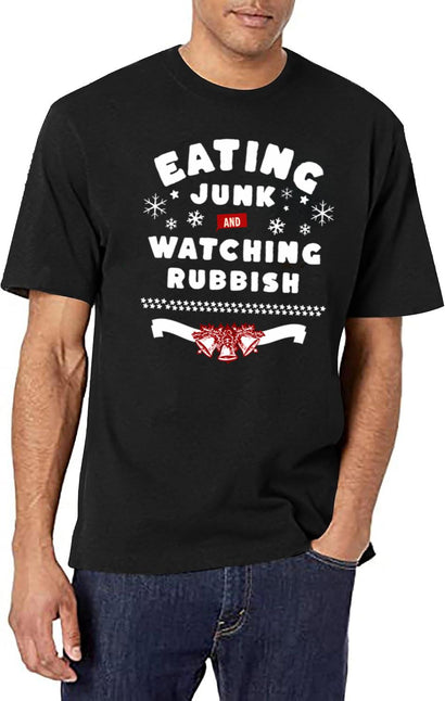 Eating Junk and Watching Rubbish Black T-Shirt - Black